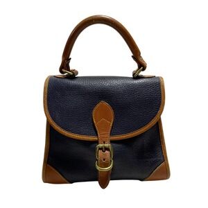 Dooney & Bourke Satchel (some wear) Essex Handbag Blue Tan Trim